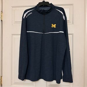Columbia University of Michigan Wolverines Navy Quarter-Zip Pullover Size 2XL
